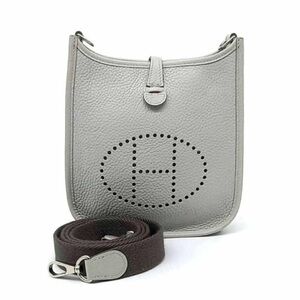 Hermes Evelyne 16 Gray Leather Shoulder Bag